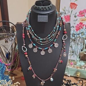 Silpada Turquoise and Brown Multi-Layer Necklace